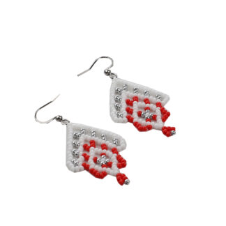 Сережки червоно-білі "Пристрасть"