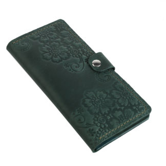 Гаманець лонгер зелений “Квіти”