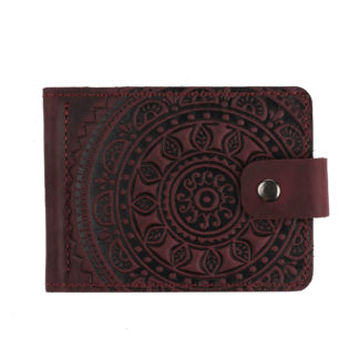 Затискач+монетниця бордовий "Сонце Карпат"