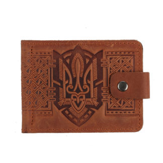 Затискач+монетниця рудий "Тризуб"