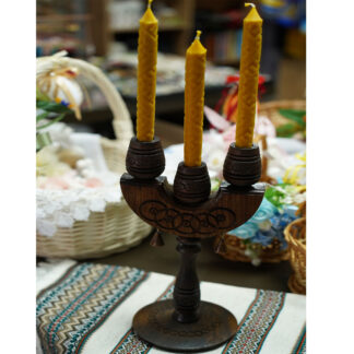 Підсвічник потрійний дерев'яний