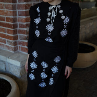 Вишитий пояс, припинда чорно-білий Візерунок